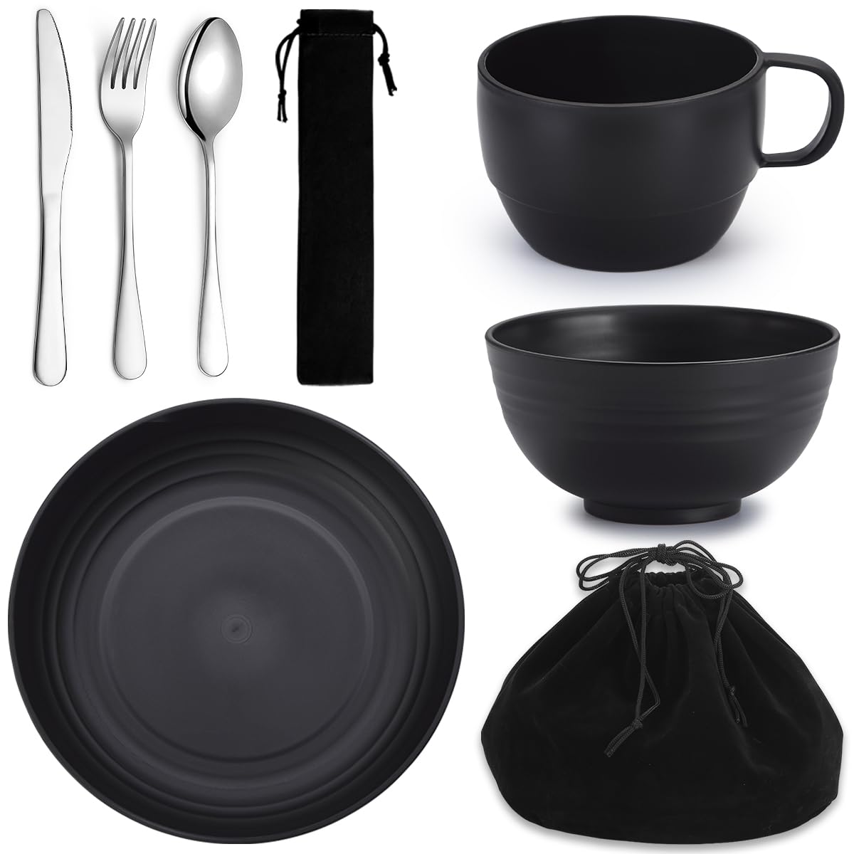 Berglander Camping Mess Kit - 4-Piece Stainless Steel Silverware Set with Spoons, Forks & Knives | Essential Outdoor Gear for Camping, Hiking, Picnics & Travel | Durable, Lightweight & Easy to Clean | Perfect for Backpacking, RV Trips & BBQ Parties