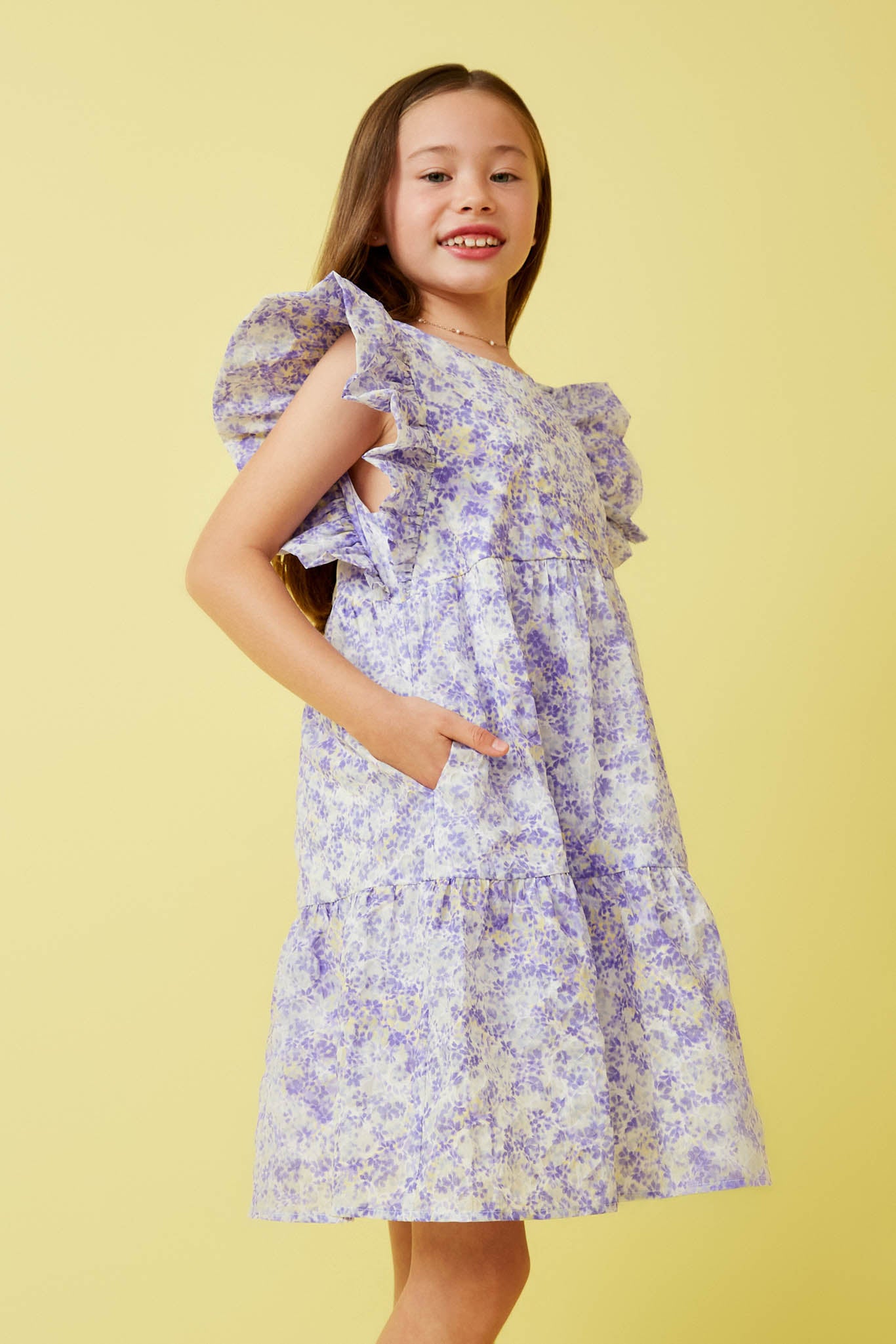 Ditsy Floral Print Exaggerated Ruffle Sleeve Dress for Women - Elegant Party, Wedding & Special Occasion Outfit