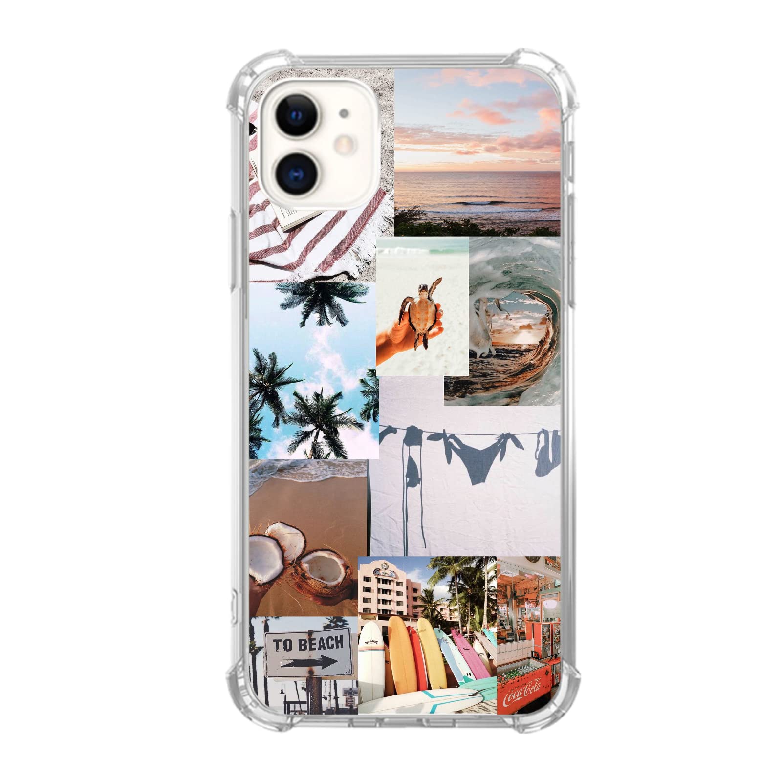 Summer Surfing Phone Case Compatible with iPhone 11 - Beach Coconut Forest Design Soft TPU Bumper Cover for Women & Men | Perfect for Beach Vacations, Pool Parties & Outdoor Adventures