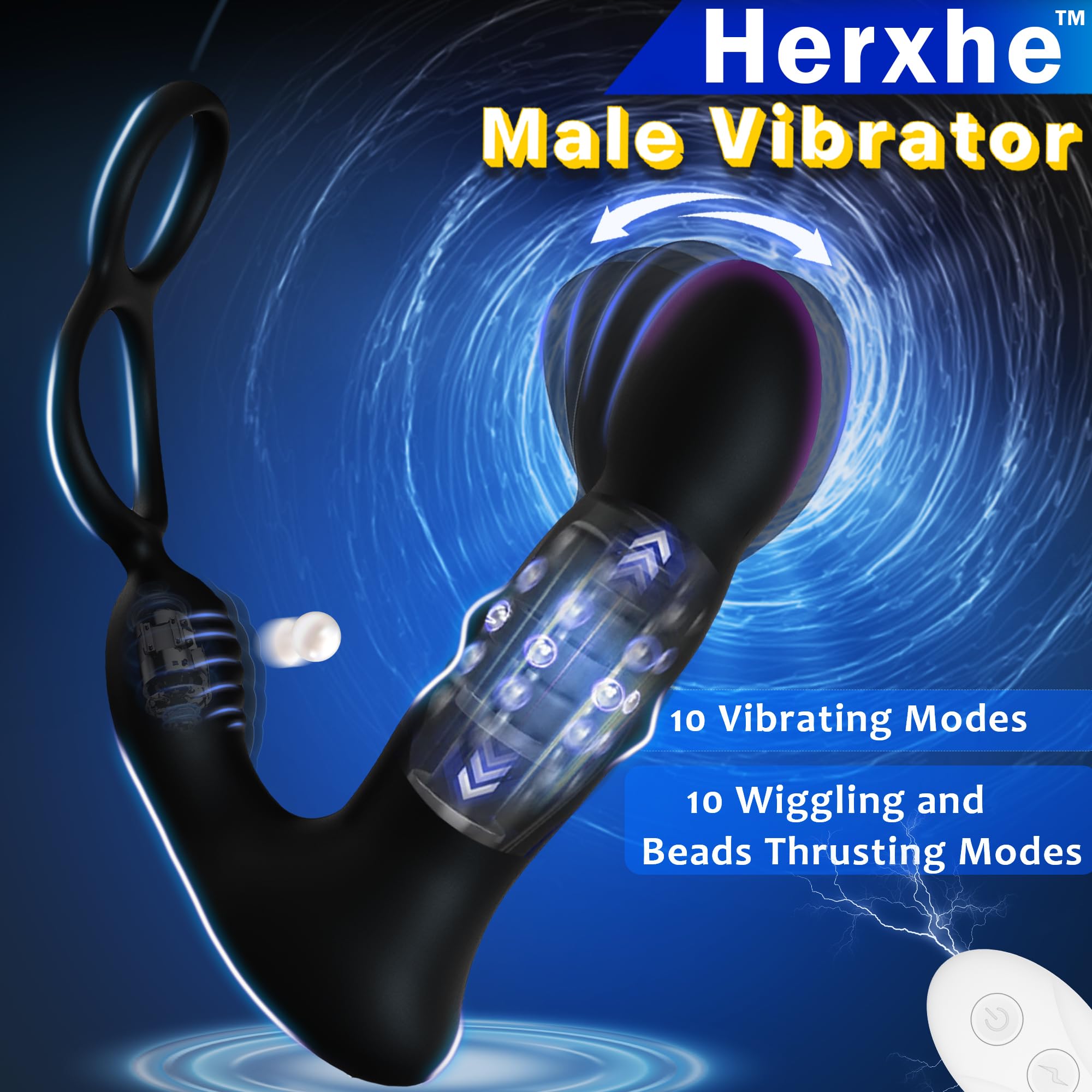 Premium Prostate Massager with Vibrating & Thrusting Functions - Remote Control Anal Stimulator for Men, Couples & Anal Training | Enhance Intimacy & Pleasure in Bedroom or Private Play
