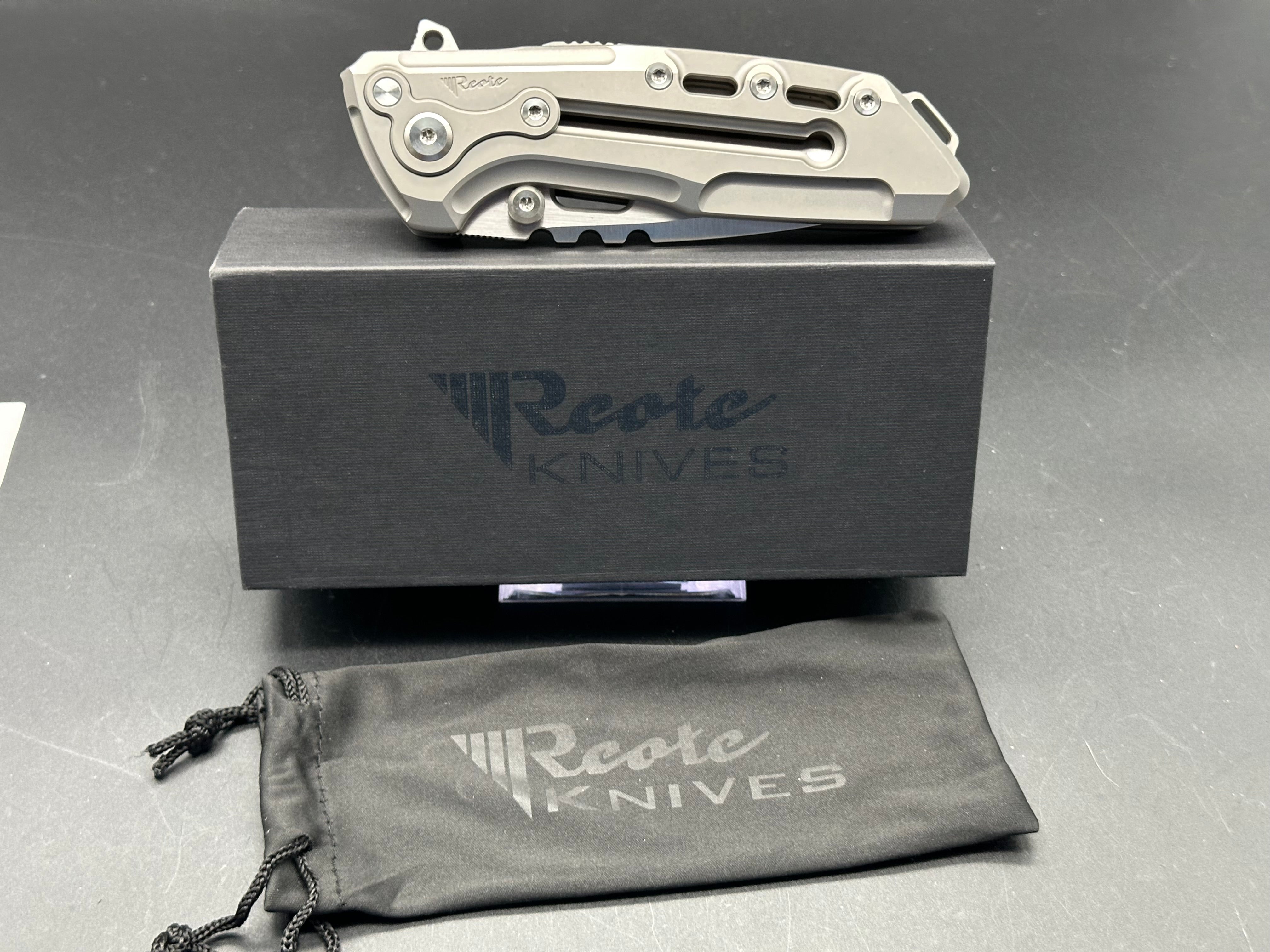 Reate Terminator T1000 Titanium Folding Knife - CPM 3V Steel Blade, Milled Handle for Outdoor, EDC & Survival Use