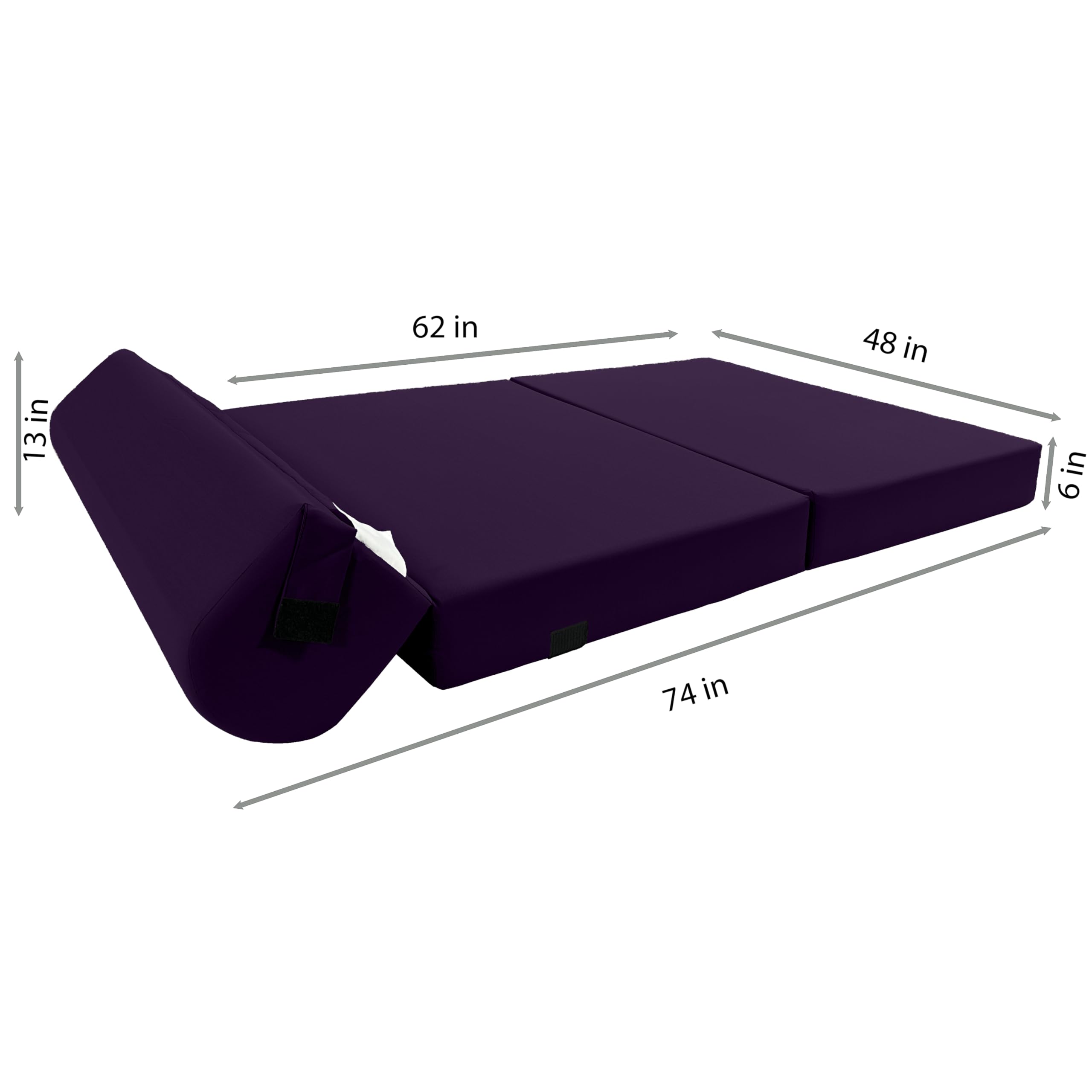 D&D Futon Furniture Sleeper Chair Folding Bed - Convertible Studio Sofa Guest Bed with High Density Foam Mattress (72
