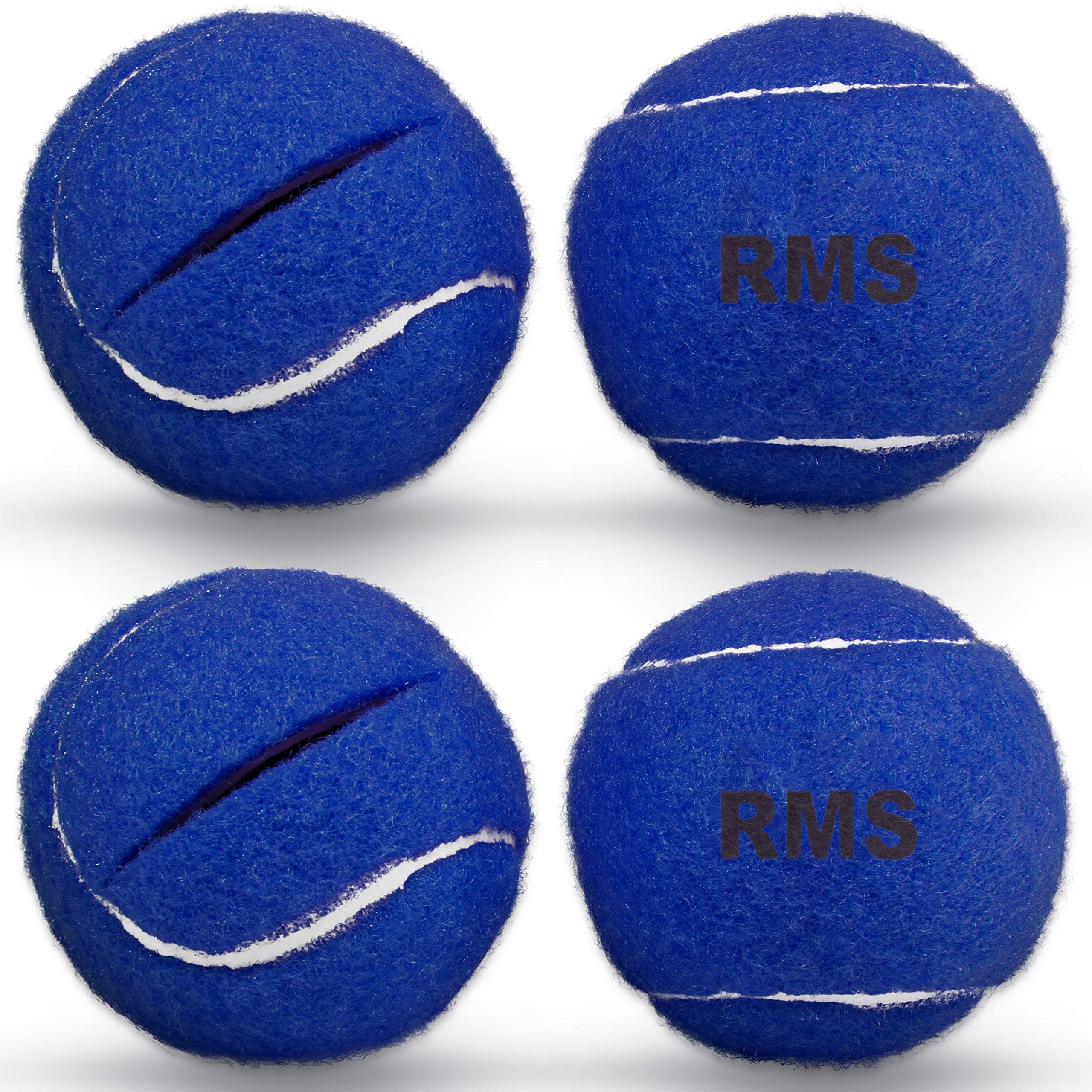 RMS Walker Glide Balls - Set of 4 Non-Skid Walker Balls with Pre-Cut Openings for Easy Installation, Fits Most Standard Walkers (Blue) - Ideal for Seniors & Mobility Assistance on Hardwood, Tile & Carpet Floors