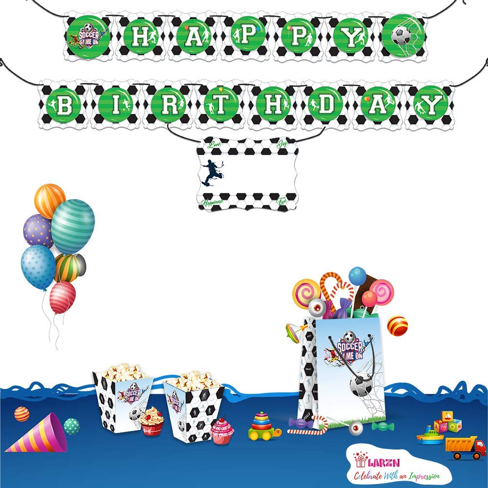 LARZN Premium Soccer Party Favor Bags - 12 Pack Soccer Themed Treat Bags & Goodie Bags for Birthday Parties, Team Celebrations & Sports Decorations