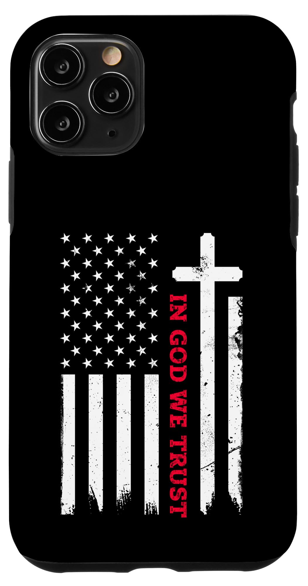 iPhone 11 Pro Patriotic Vintage American Flag Case - 'In God We Trust' Design | Durable Protective Cover for Everyday Use & Patriotic Events