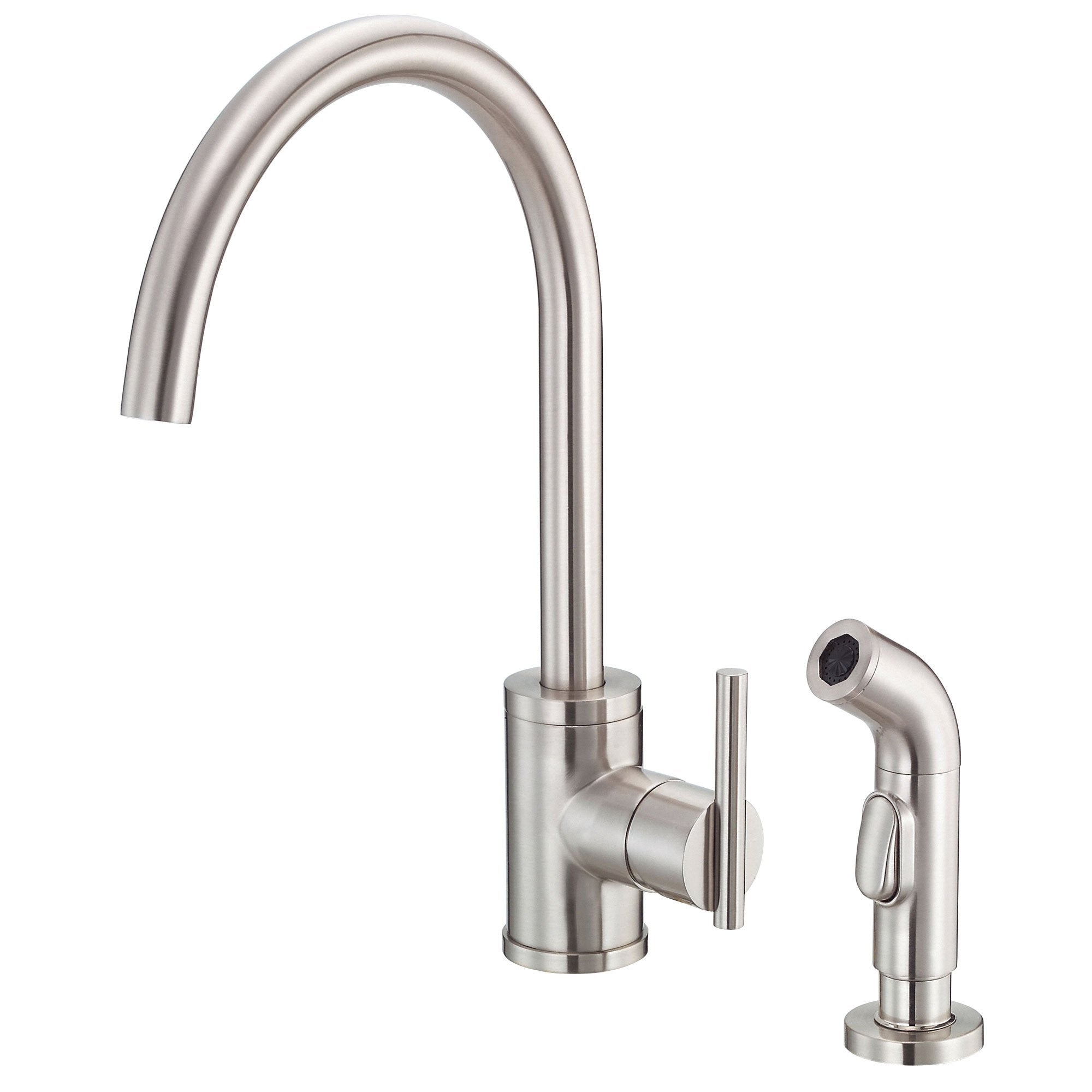 Danze Parma Stainless Steel Modern Single Handle Kitchen Faucet with Pull Down Sprayer - Perfect for Contemporary Kitchens & Food Prep Areas