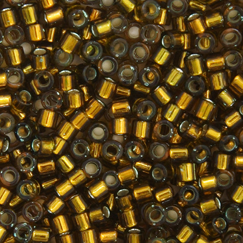11/0 Delica Beads #0604 S/L Golden Olive Dyed - 5.2g Glass Seed Beads for Jewelry Making, Beading Crafts and DIY Projects