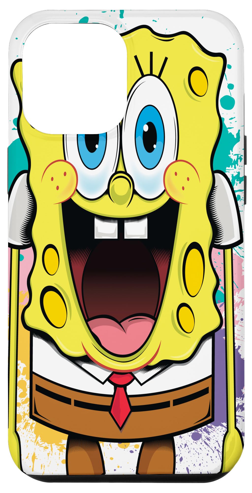 iPhone 12 Pro Max Case - SpongeBob SquarePants Paint Splatter Design | Shockproof Protective Cover for Daily Use, Work & Travel