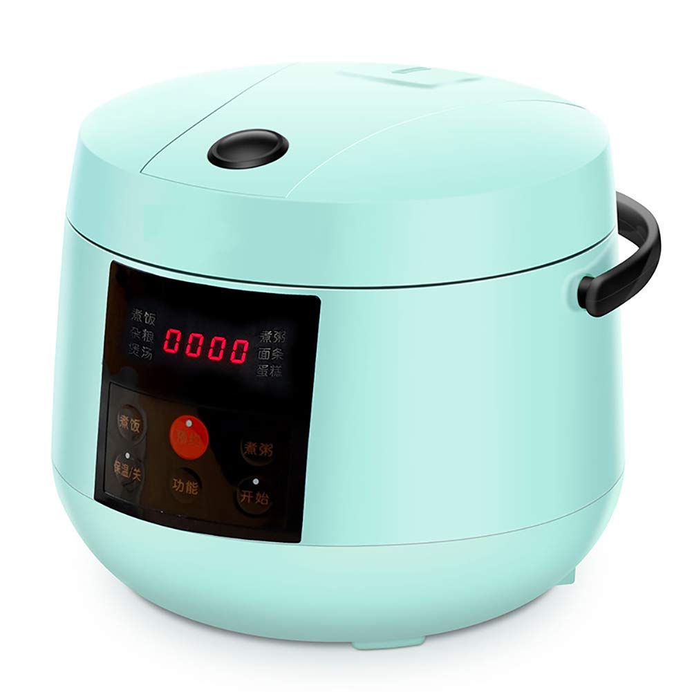 XINX 2.0L Multifunctional Electric Rice Cooker - Mini Portable Smart Food Steamer, Yogurt Maker & Cake Baker with 24H Timer, Green | Perfect for Dorm, Office, Travel & Small Kitchen Cooking