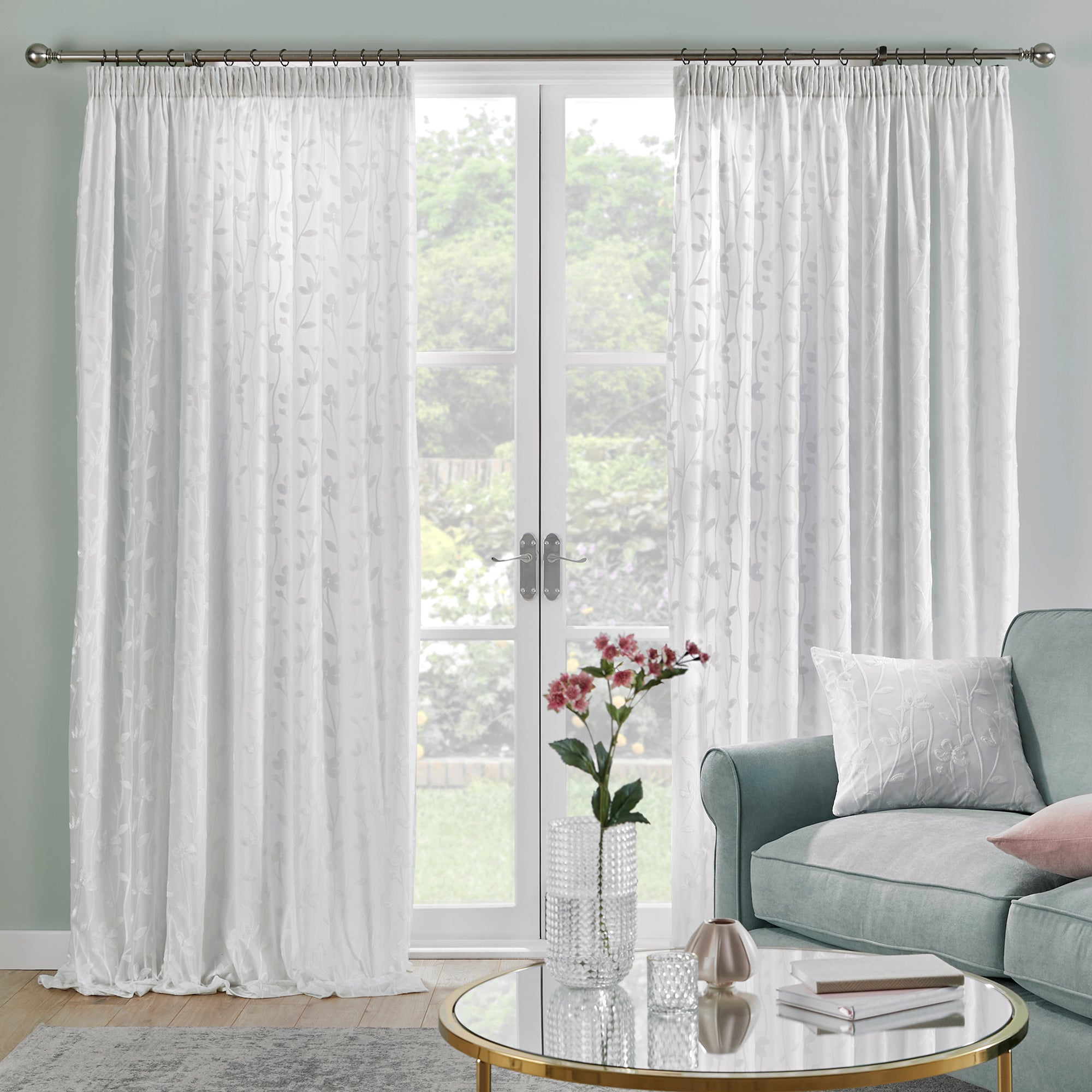 Dreams & Drapes Sophia Pencil Pleat Curtains in Ivory - Elegant Window Treatments for Living Room & Bedroom Decor