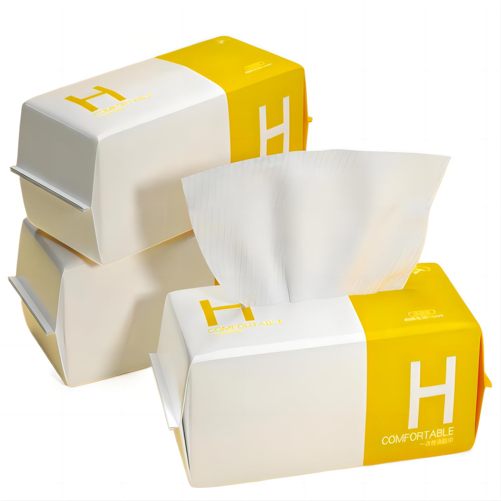 **Disposable Face Towels for Makeup Removal & Cleaning - 100% Cotton, Hypoallergenic, Biodegradable - Gentle for Baby & Sensitive Skin (Pack of 3) - Perfect for Travel, Gym & Daily Skincare Routine**