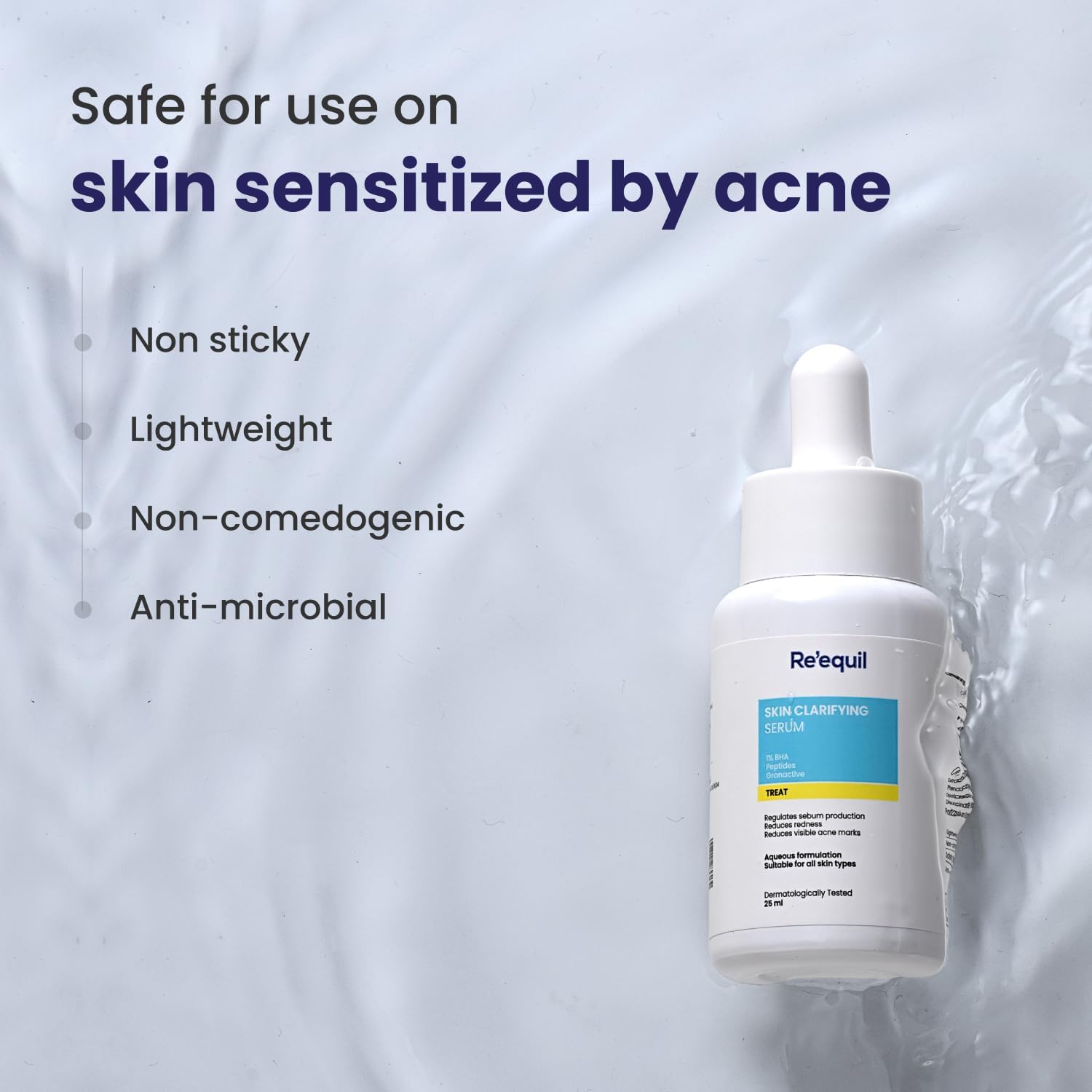 Reequil Skin Clarifying Serum with 1% Salicylic Acid & 5% Granactive - Acne Treatment for Active Breakouts, Oil Control & Pore Refining | 25ml | Perfect for Oily & Acne-Prone Skin | Day & Night Skincare Routine