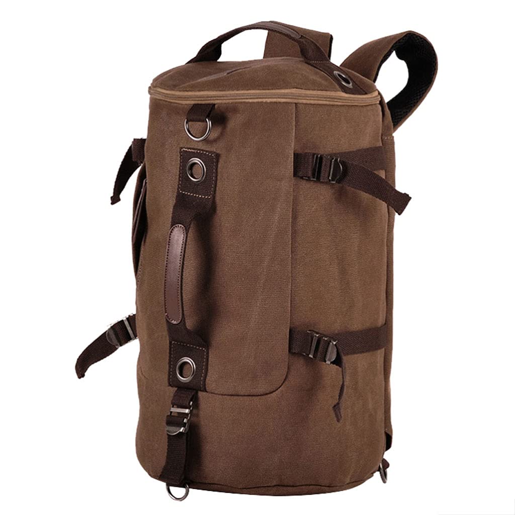 FEANG Large Travel Duffel Bag - Waterproof Gym Backpack for Men & Women, Sports Weekender Overnight Bag with Shoulder Strap - Durable Canvas Carry-On Luggage for Workout, Camping, Business Trip (Brown) - Perfect for Gym, Travel & Outdoor Activities