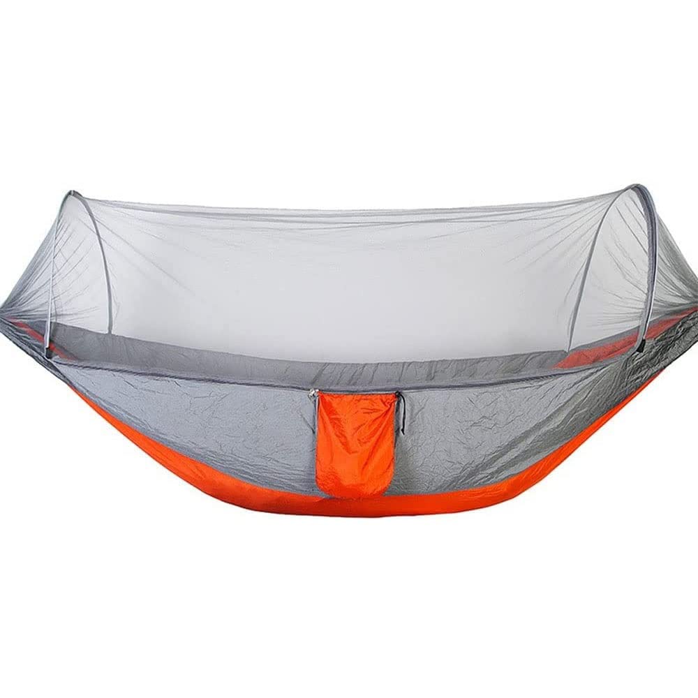 **MZLXDEDIAN Single & Double Camping Hammock with Mosquito Net - Portable 2 Person Hammock for Outdoor Camping, Backpacking, Survival & Travel - Includes Tree Straps & 2 Carabiners - Easy Setup for Beach, Backyard & Forest Adventures**