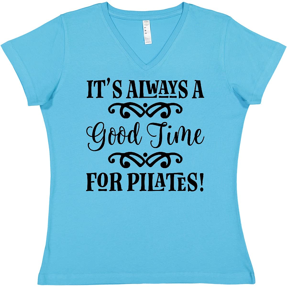 Inktastic Women's V-Neck Fitness T-Shirt - Perfect for Pilates, Yoga & Workout - Great Exercise Apparel & Gift for Active Women