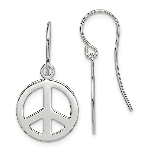 925 Sterling Silver Peace Sign Dangle Earrings for Women - Hypoallergenic Fashion Jewelry Gift for Hippie, Boho & Festival Outfits - Perfect for Concerts, Parties & Everyday Wear