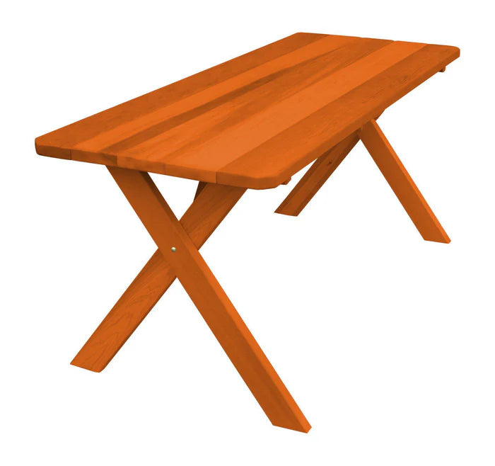 Regallion Crossleg Outdoor Cedar Wood Patio Table - Durable & Weather-Resistant for Garden, Deck, and Backyard Dining