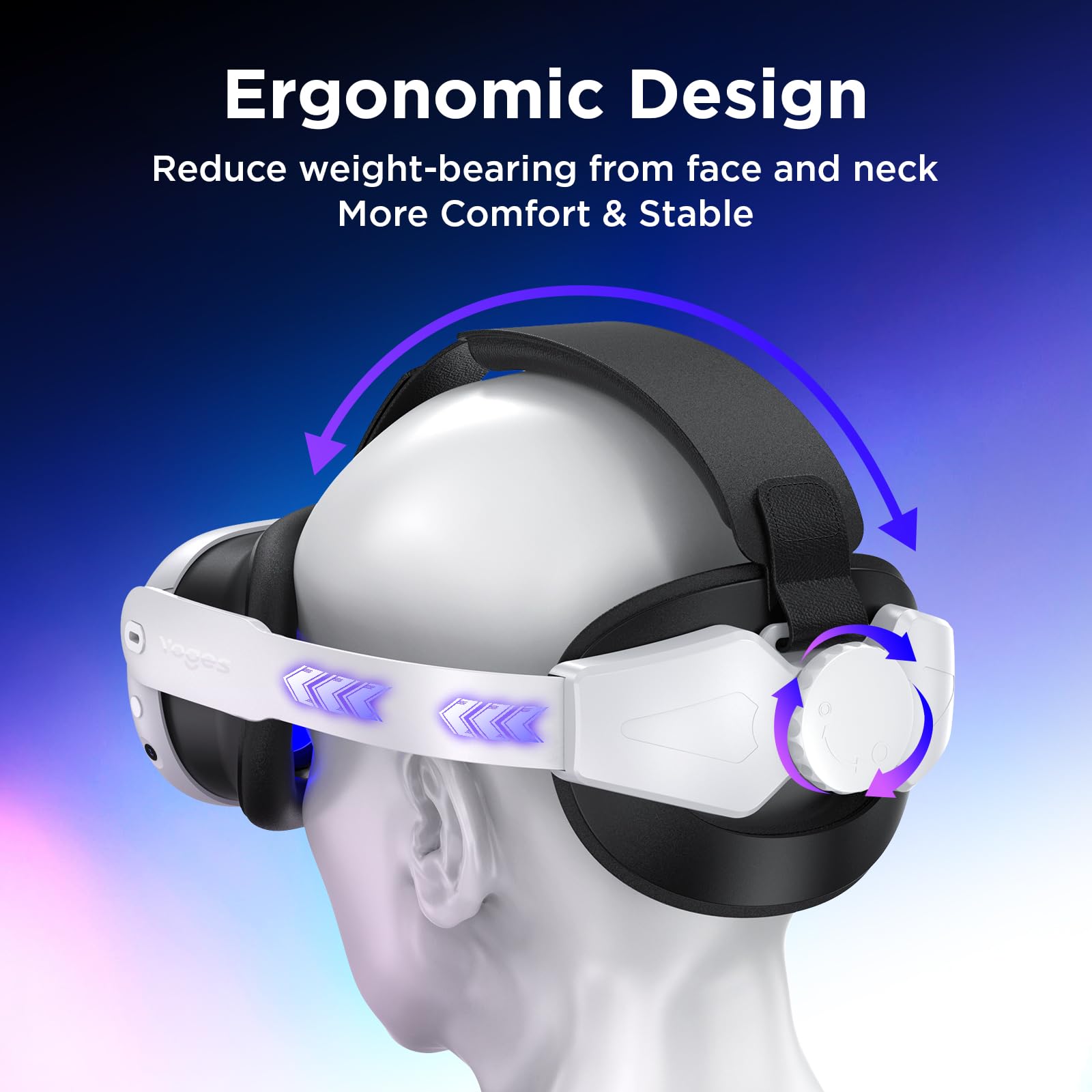 YOGES Comfort Head Strap for Meta Quest 3S & Quest 3 - Adjustable Lightweight VR Headset Accessory, Elite Strap Replacement for Extended Gaming & Virtual Reality Experiences