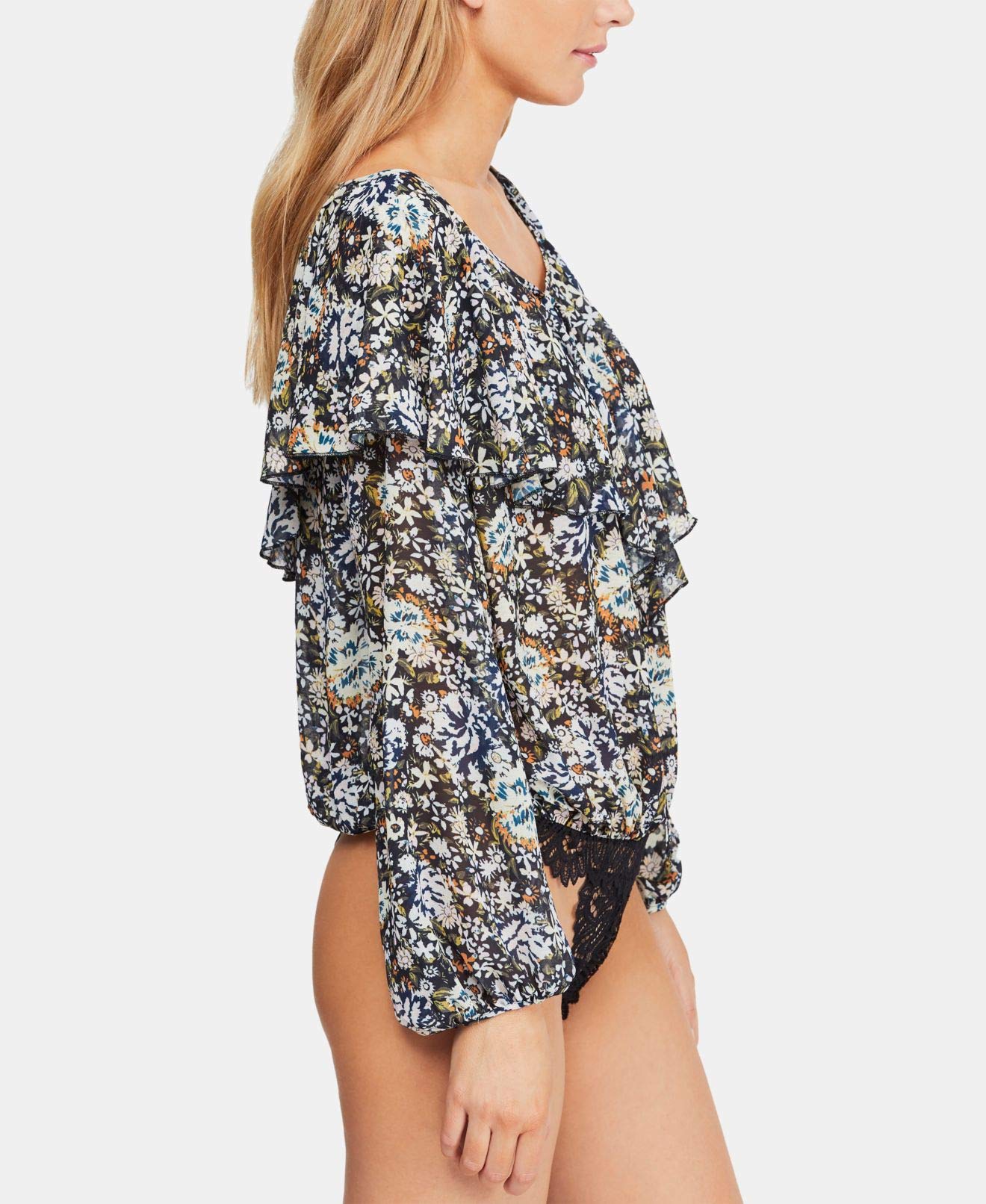 Free People Women's Say it to Me Bodysuit - Sexy Long Sleeve Stretchy Bodysuit for Women, Perfect for Layering, Date Night & Casual Outfits