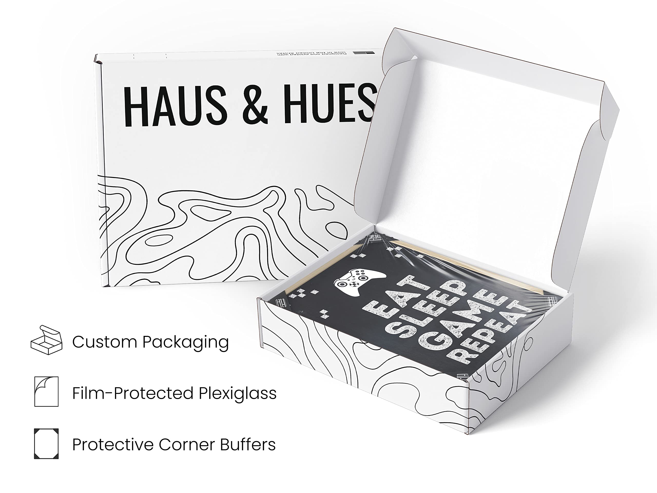 HAUS AND HUES Gaming Posters for Gamer Room Decor - Xbox Game Posters, Video Game Wall Art & Gamer Wall Decor (Beige Frame, 8x10) - Perfect for Gaming Rooms, Man Caves & Esports Themed Spaces