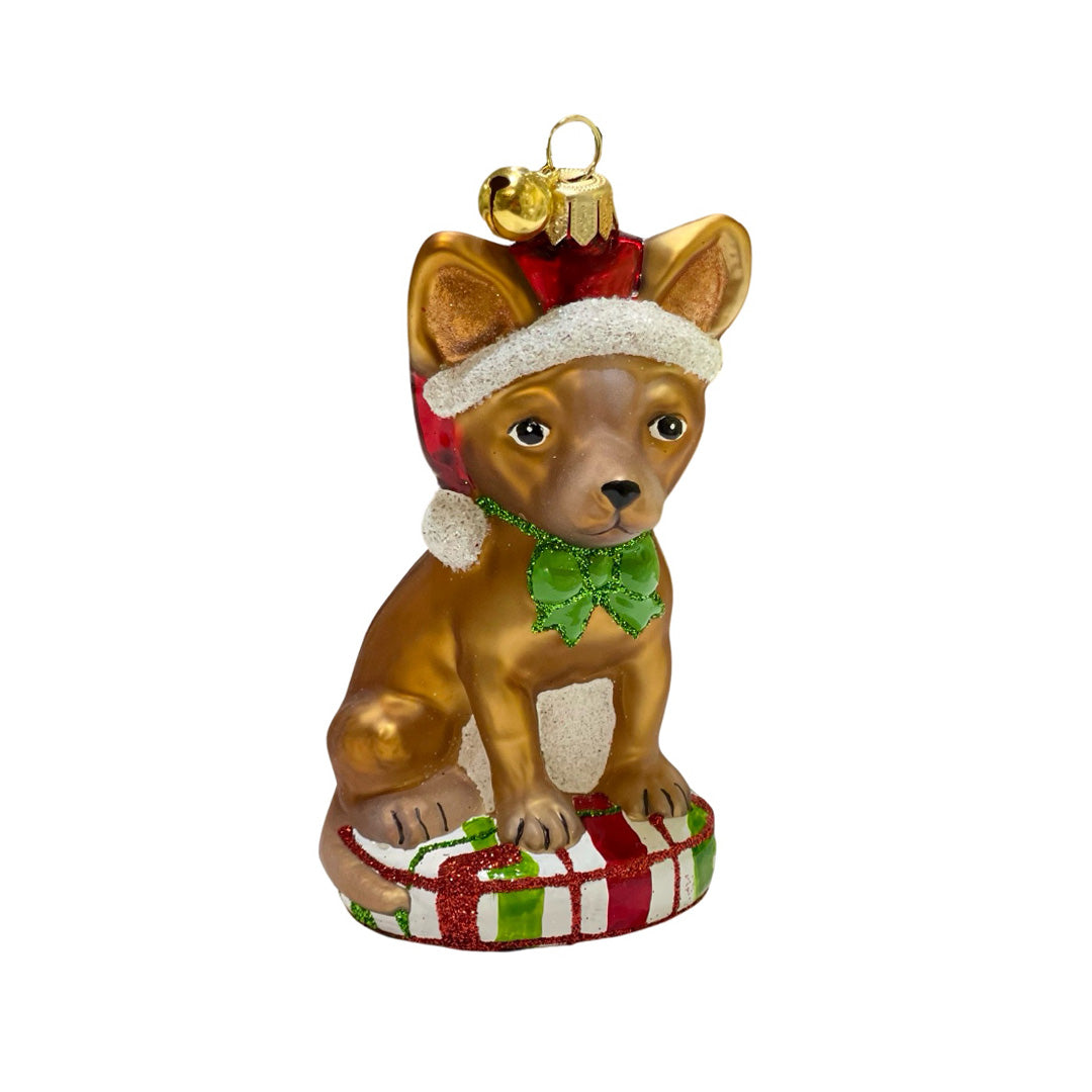 Luna Chihuahua Christmas Tree Ornament - Handmade Ceramic Dog Decor for Holiday Home & Pet Lover Gifts - Perfect for Xmas Tree, Gift Exchange & Pet Memorial
