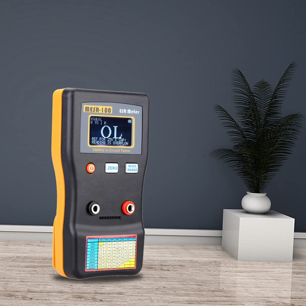 Aoresac MESR-100 ESR Capacitor Tester - Professional Low Ohm Meter (0.01-100Ω) for Measuring Internal Resistance & Capacitance - Includes SMD Test Clip - Ideal for Electronics Repair, PCB Testing & DIY Projects