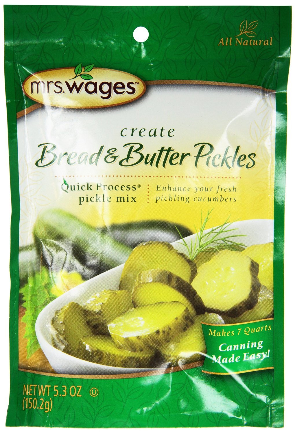 Mrs. Wages Bread and Butter Pickle Mix - 5 Pack (5.30 oz Each) - Easy Homemade Pickling Spice for Canning, Sandwiches & Charcuterie Boards - Perfect for BBQ, Picnics & Gift Giving