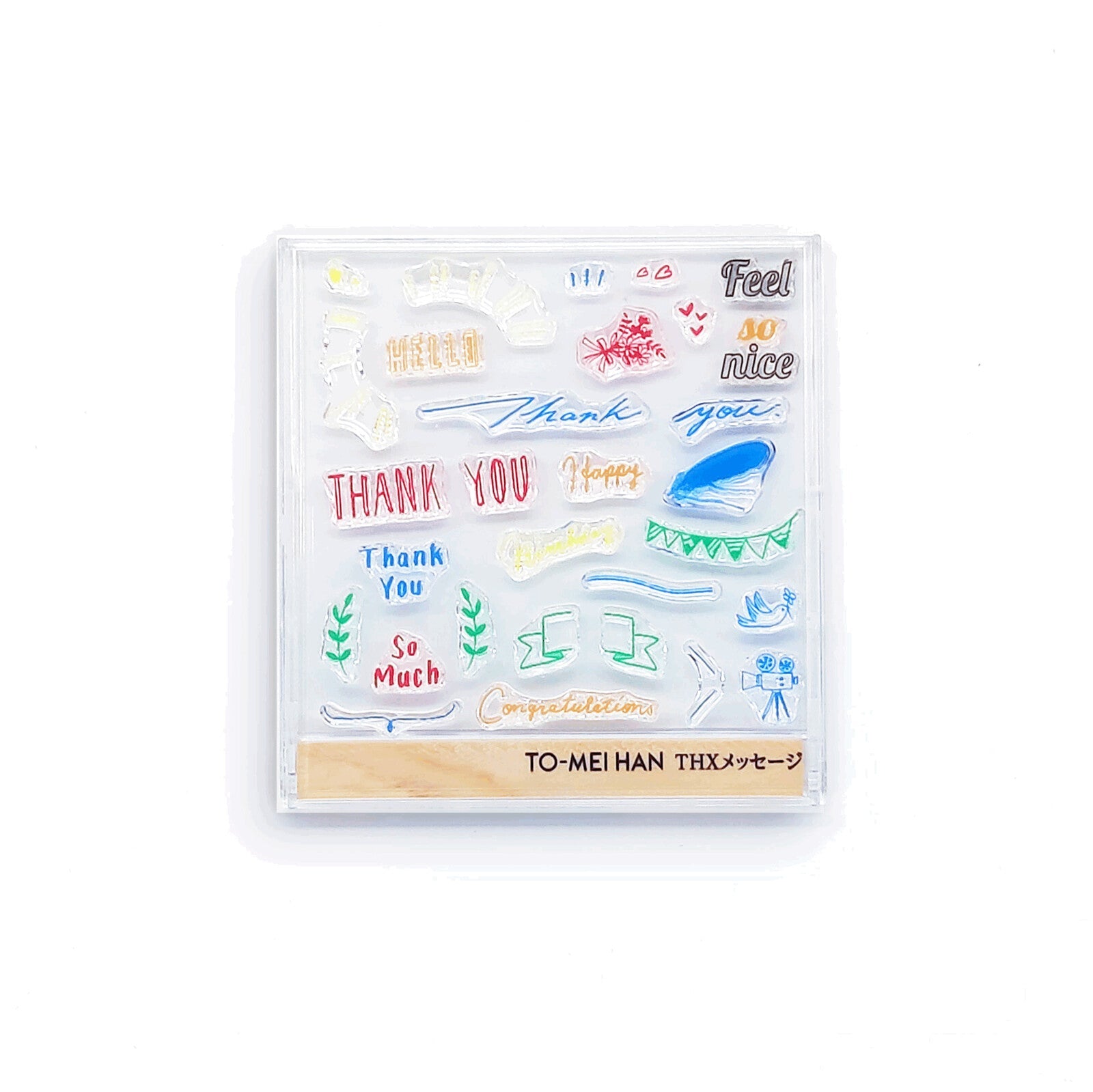 TO MEI HAN Thank You Clear Stamps Set - 3 Piece Gratitude Rubber Stamp Collection for Cards, Scrapbooking & DIY Crafts