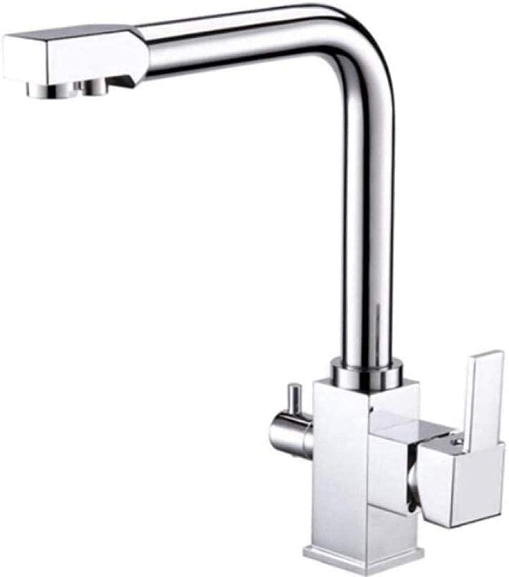 3-Way Kitchen Faucet with Reverse Osmosis Water Filter - High Arc Pull-Down Sprayer Sink Mixer Tap for Modern Kitchen Sink (Brushed Nickel) | Perfect for Cooking, Washing Dishes & Filling Large Pots