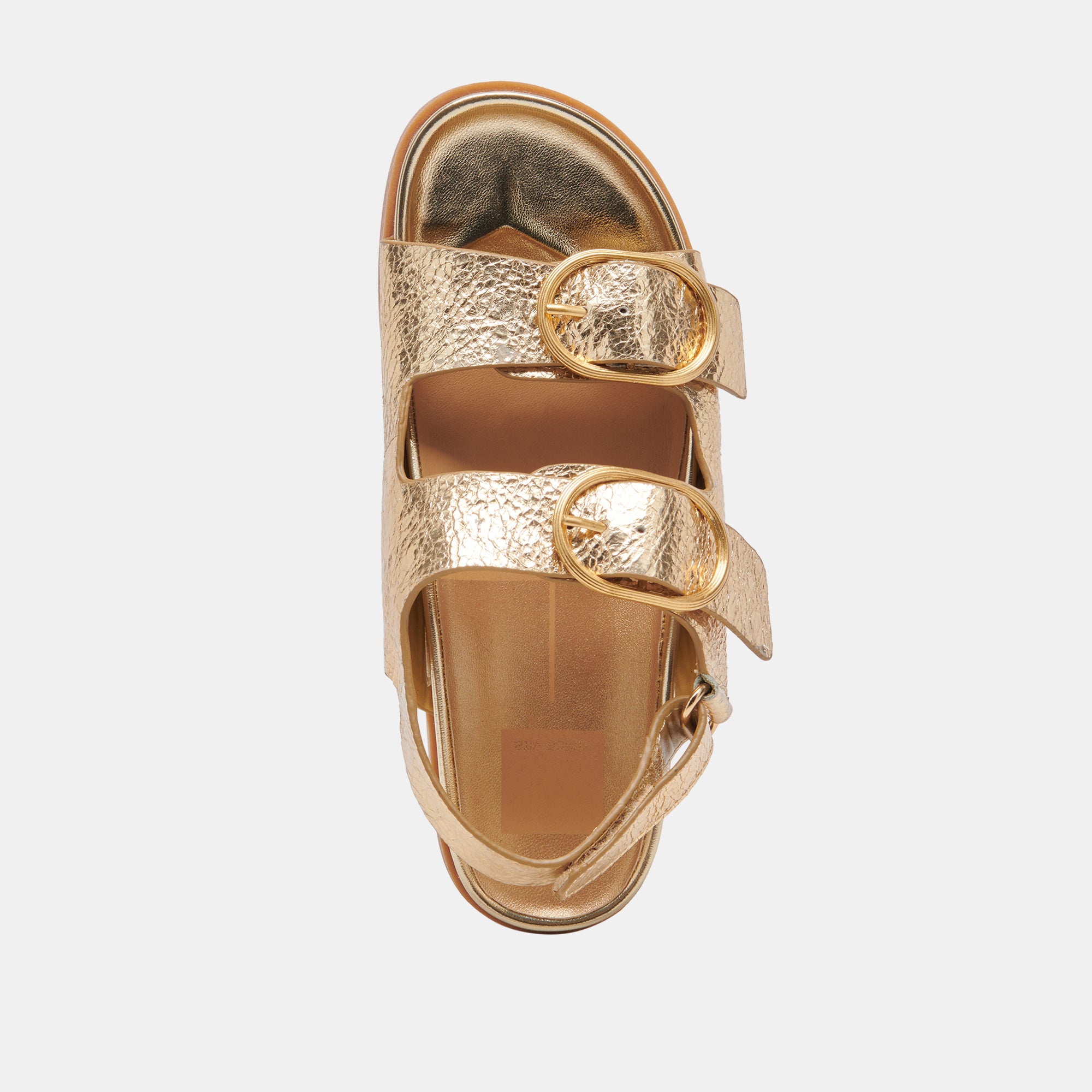 STARLA Women's Gold Distressed Leather Sandals - Comfortable & Stylish for Summer, Beach, and Casual Outings