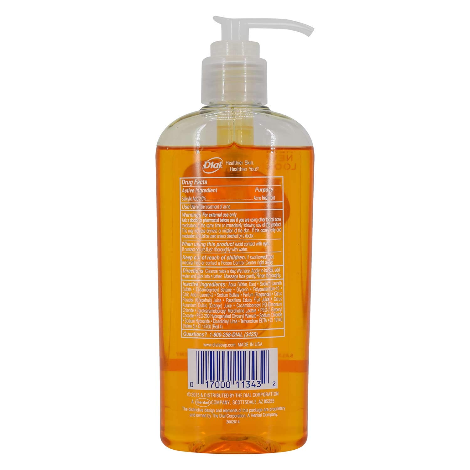 Dial Oil-Free Acne Control Face Wash 7.5 oz (3-Pack) - Gentle Cleanser for Oily & Acne-Prone Skin | Daily Facial Cleansing for Teens & Adults