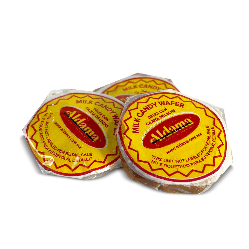 Aldama Oblea Mini Cajeta Wafers - 20ct Bag | Authentic Mexican Caramel Snacks for Parties, Desserts & Gifts