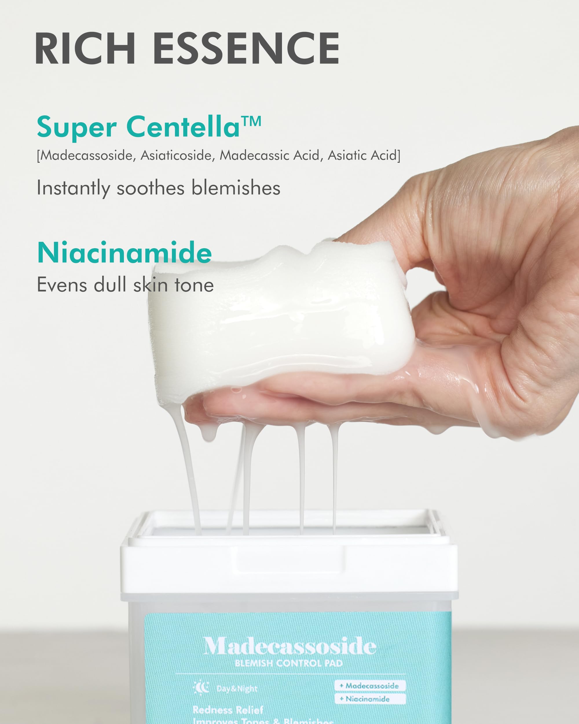 DERMAL Madecassoside Blemish Control Pads & Ice Cooling Toner Pads Set for Acne Treatment - Soothing Facial Skincare Bundle for Oily & Sensitive Skin | Perfect for Post-Workout, Travel & Daily Routine