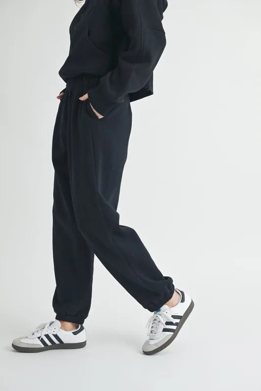 Aemi+Co Women's Drawstring Elastic Waist Joggers - Comfortable Lounge Pants for Yoga, Running & Casual Wear