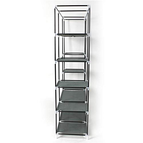 5-Layer 12-Compartment Non-Woven Fabric Wardrobe Closet - Portable Storage Organizer for Clothes & Accessories (133x46x170cm, Gray) - Perfect for Bedroom, Closet, Dorm & Small Space Organization