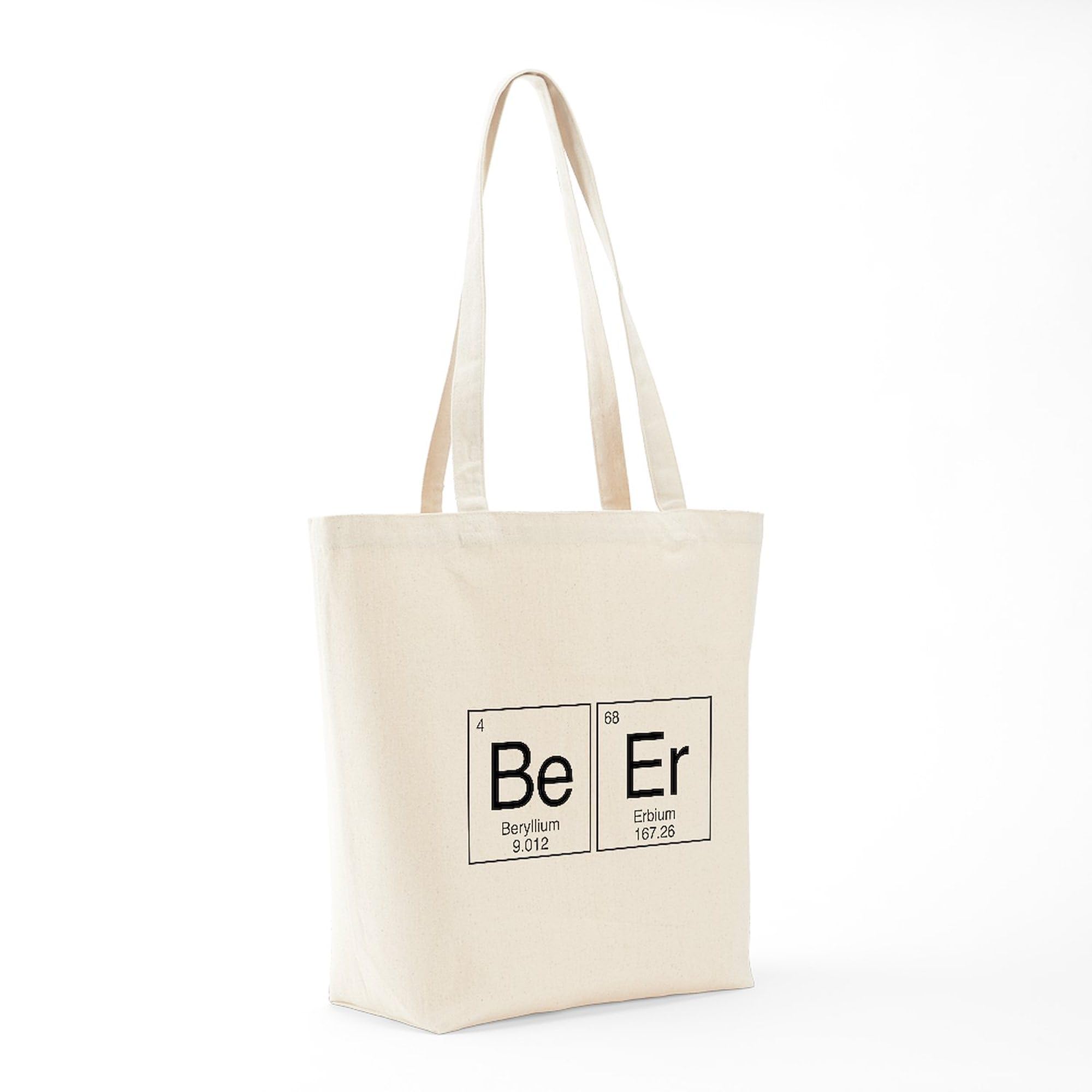Beer Periodic Table Tote Bag - Natural Canvas Reusable Grocery Shopping Bag - Perfect for Beer Lovers, Science Enthusiasts & Eco-Friendly Shoppers - Great for Groceries, Beach Trips & College Campus Use