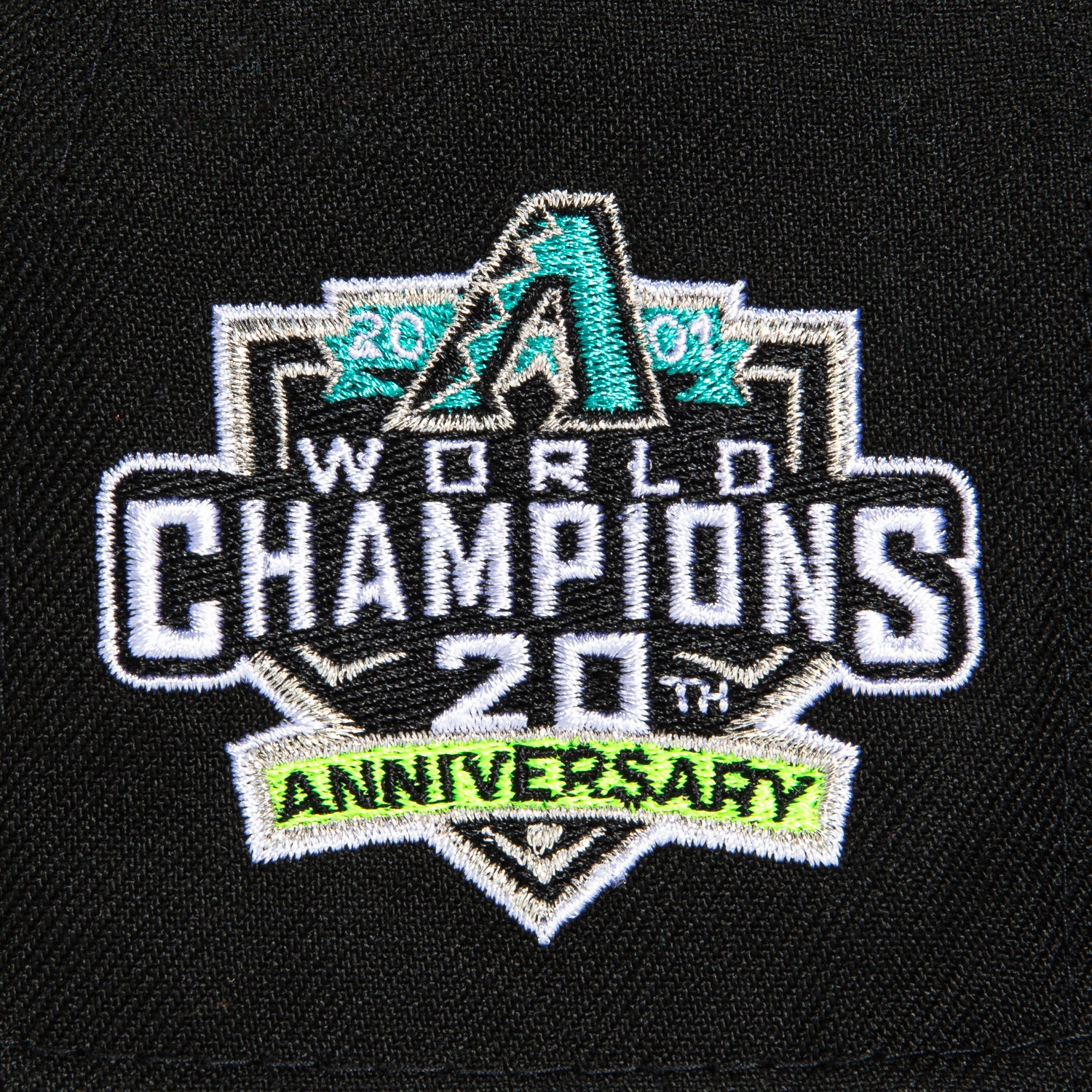 New Era 59Fifty Aqua Arizona Diamondbacks 20th Anniversary Champions Patch Hat - Black & Teal Snapback Baseball Cap for Men | MLB Fan Gear, Sports Events & Casual Wear