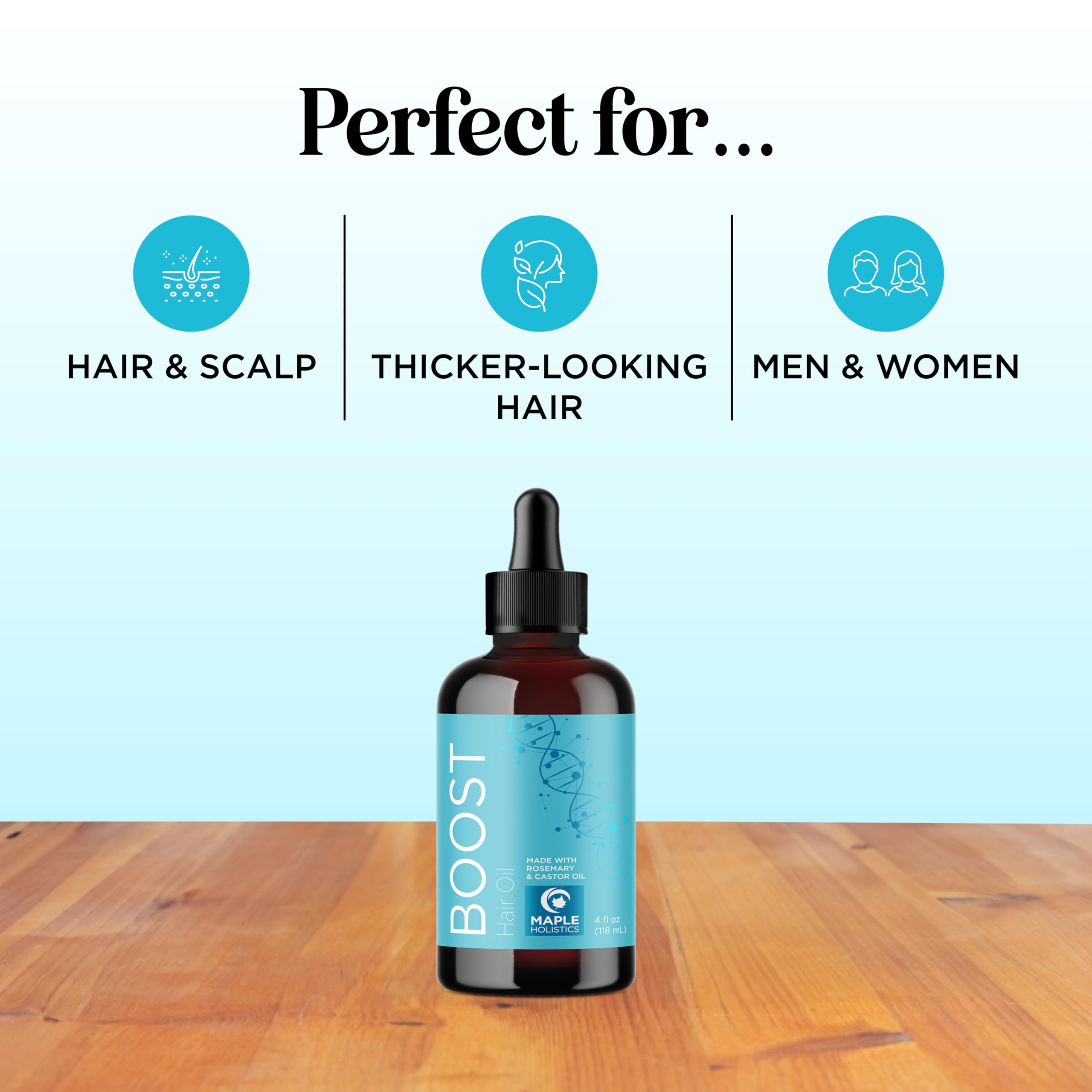 Organic Rosemary Hair Growth Oil for Damaged Hair - Thickening & Strengthening Treatment with Jamaican Black Castor Oil - Vegan Scalp Care for Women & Men - Perfect for Frizzy, Thin & Weak Hair - Daily Hair Care & Styling Essential