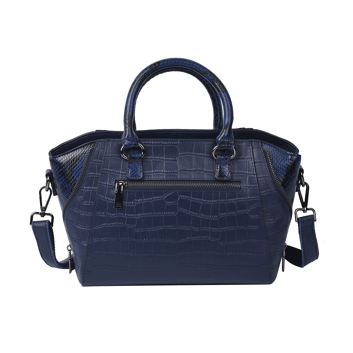 Shop LC PASSAGE Women's Crocodile & Snakeskin Pattern Leather Tote Bag - Adjustable Shoulder Strap & Secure Zipper Closure - Perfect for Work, Travel & Everyday Use