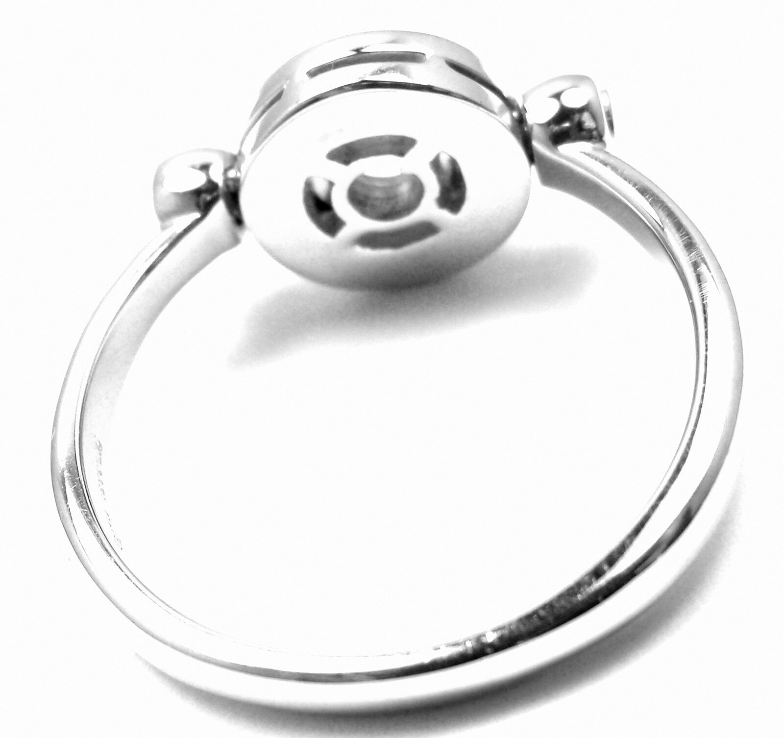 Authentic Bvlgari Bulgari Flip 18k White Gold Diamond Band Ring for Women - Luxury Wedding Engagement Gift & Anniversary Jewelry