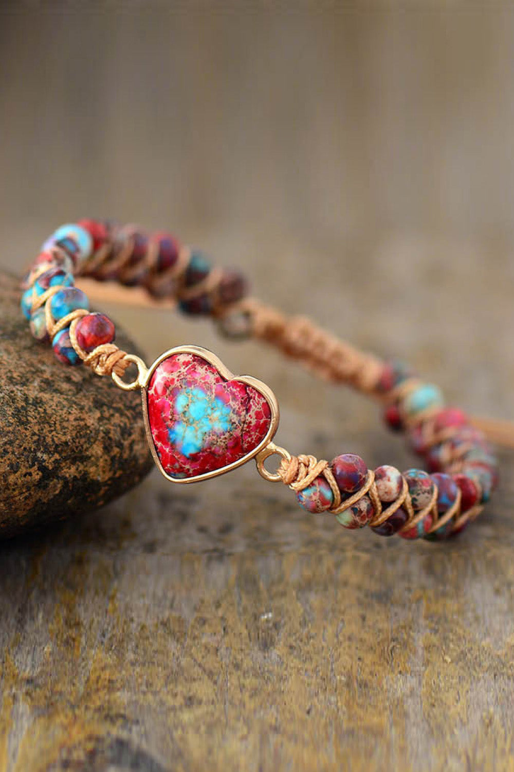 Handmade Heart Shaped Natural Stone Bracelet for Women - Rose Quartz & Amethyst Beaded Jewelry - Perfect for Valentine's Day Gifts, Anniversary, or Everyday Boho Style Accessory