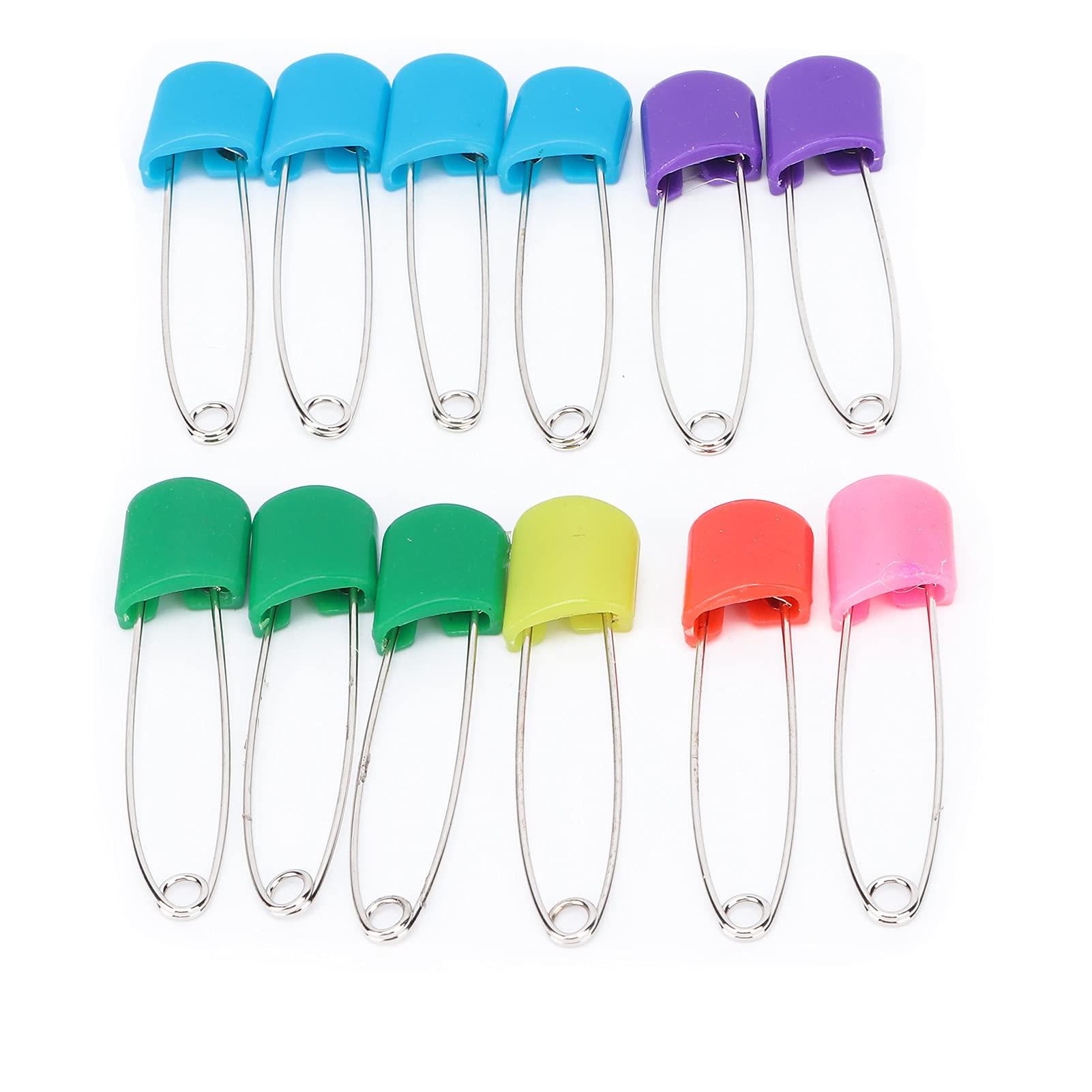 12PCS Assorted Color Diaper Pins - Practical Nappy Safety Pins for Baby Diapers, Handicrafts & Sewing Projects | Durable Stainless Steel Baby Accessories for Cloth Diapers, Blankets & DIY Crafts