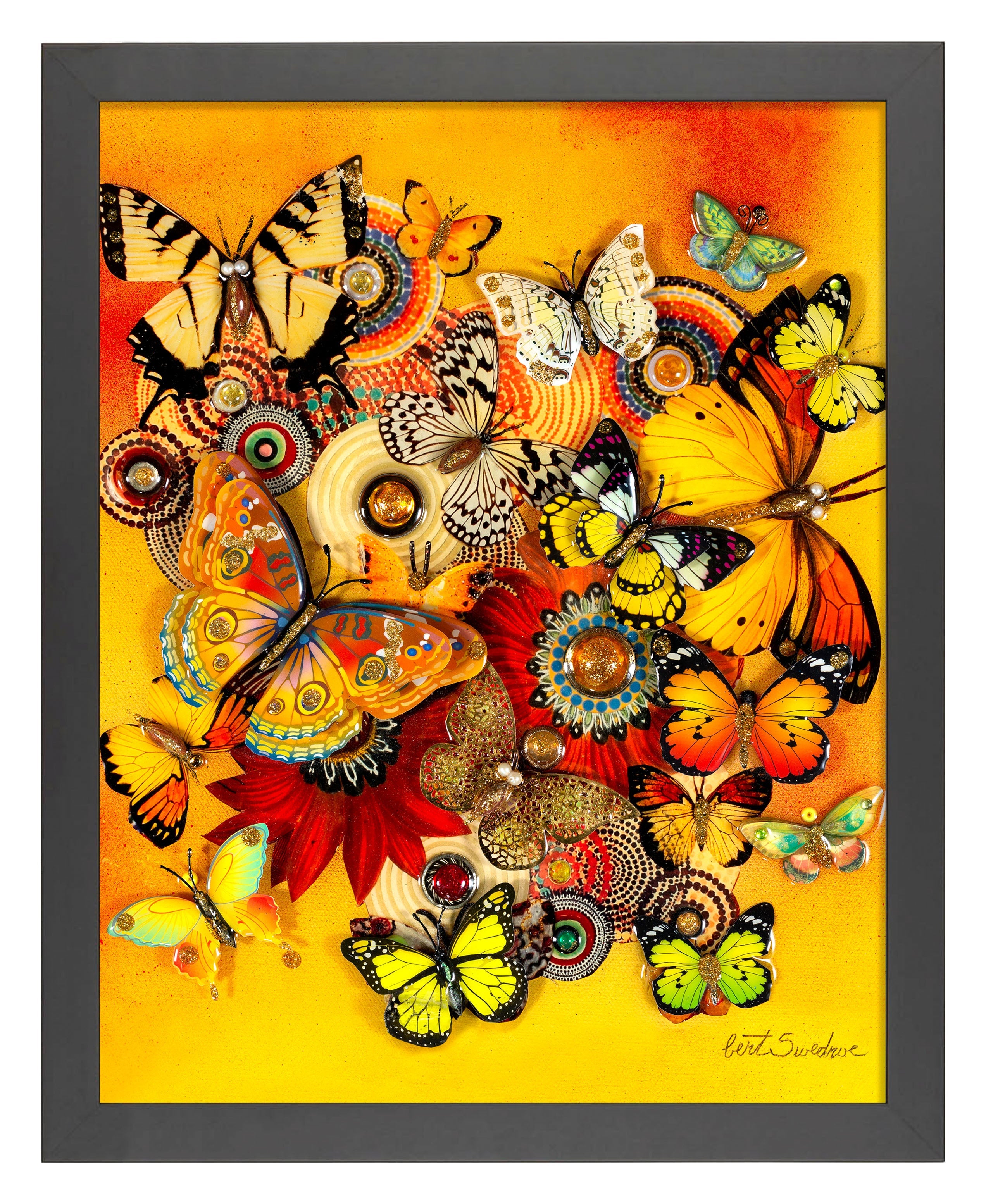 Butterfly Sunbeam Art Prints - Vibrant Wall Decor for Home, Office & Gifts | Nature-Inspired Canvas Painting for Living Room & Bedroom
