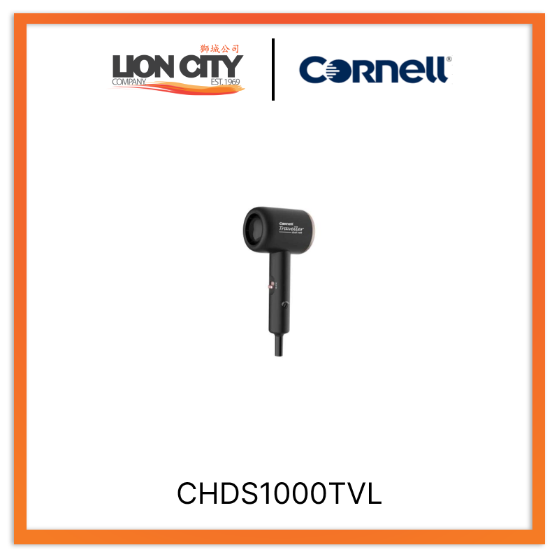 Cornell CHDS1000TVL Dual Voltage Travel Hair Dryer - Compact & Lightweight for Hotels, Camping, Gym, Dorm & International Travel