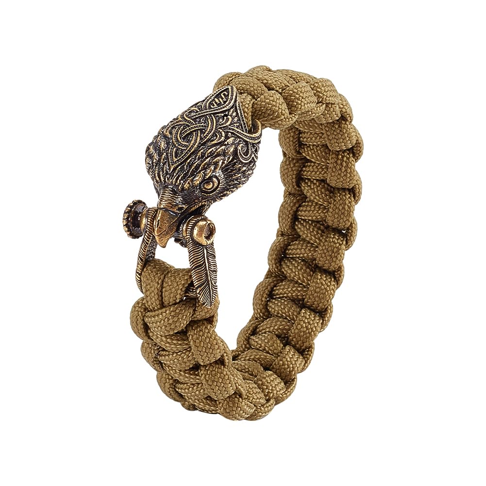 Antique Bronze Brass Paracord Buckles - Eagle Parachute Cord Tool Lanyard Beads for EDC Charms, Pendants & Bracelet Crafts | Survival Gear, Outdoor Accessories & DIY Jewelry Making Supplies