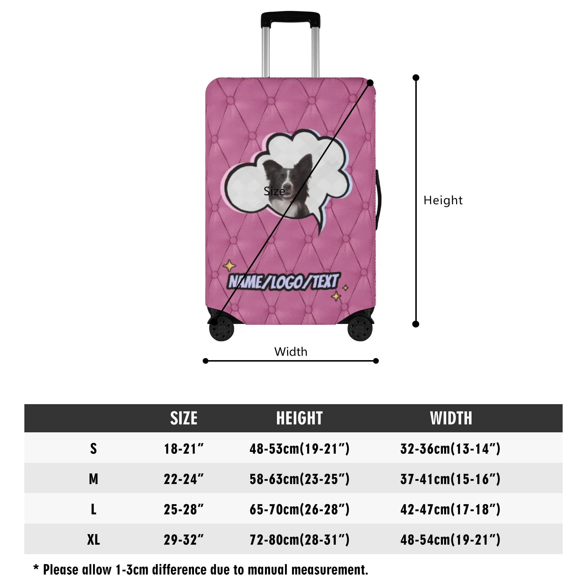Custom Luggage Cover Personalized with Photo & Text - Creative Travel Suitcase Protector for 18-32 Inch Bags | Washable & Durable Baggage Cover | Perfect Gift for Family & Friends | Ideal for Airports, Vacations & Travel Adventures