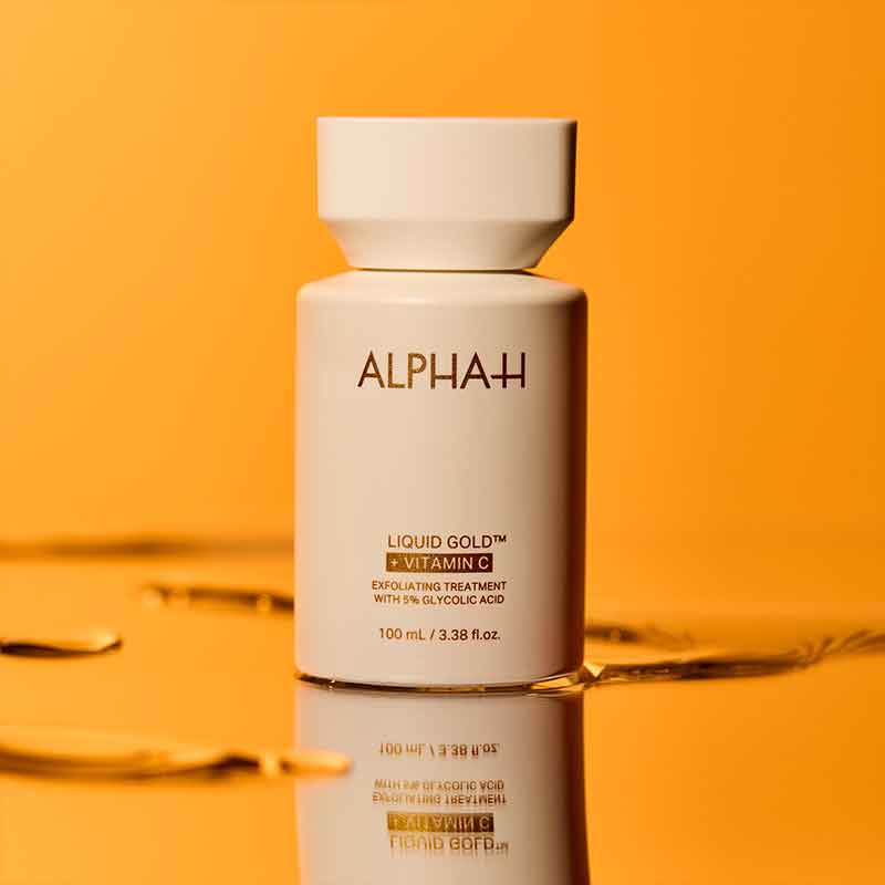 Alpha H Liquid Gold Exfoliating Treatment with 5% Glycolic Acid & Vitamin C - 100ml Facial Serum for Glowing Skin | Perfect for Nighttime Skincare Routine & Anti-Aging