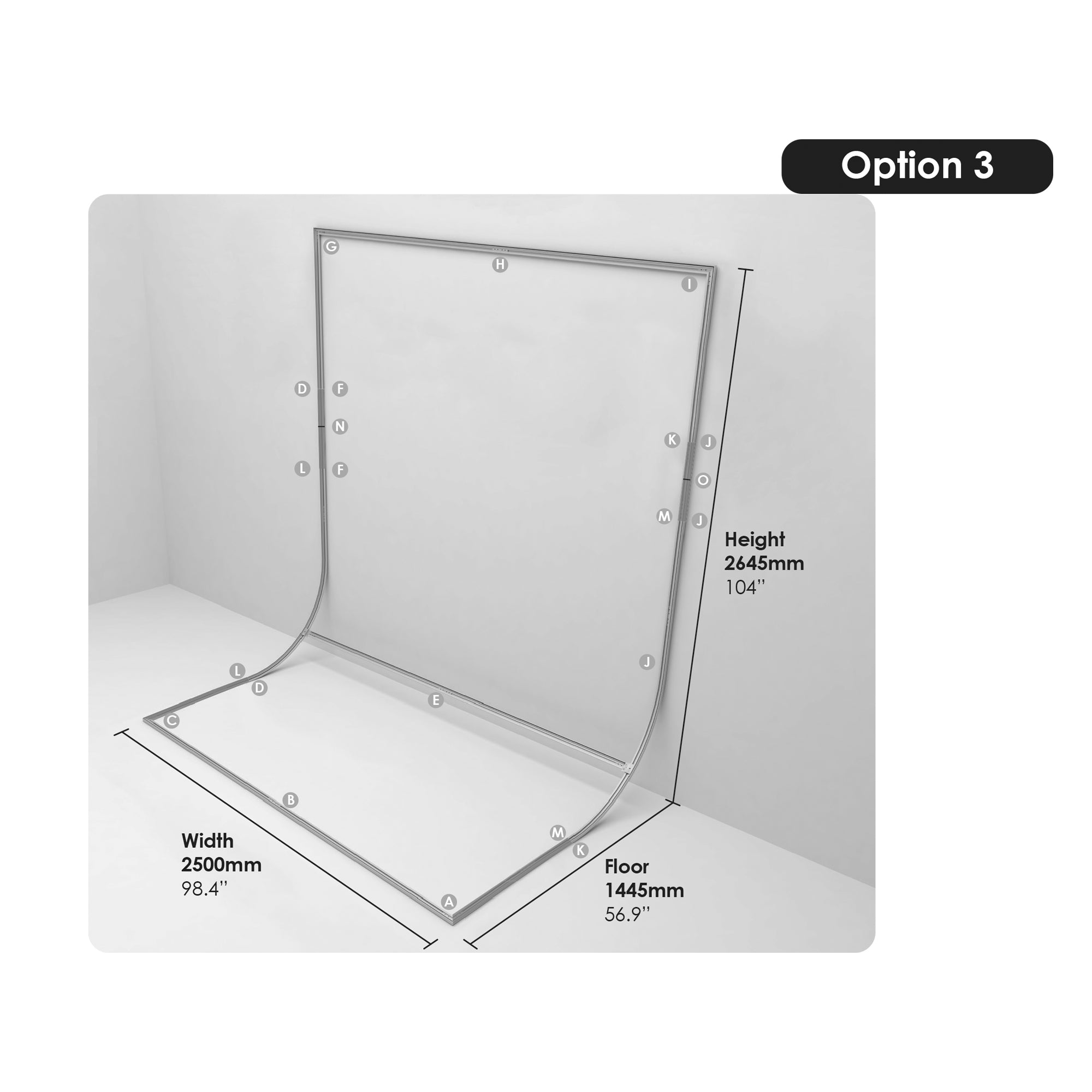 EasiFrame V2 Portable Curved Cyclorama Photography Backdrop System - Standard Frame (8.2ft x 7ft) for Studio, Product Shoots & YouTube Videos