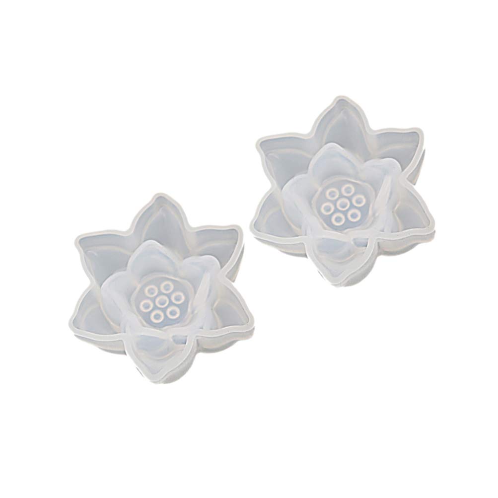 EXCEART 2-Piece Silicone Resin Pendant Molds for Jewelry Making - DIY Epoxy Casting Molds for Necklace, Earrings & Flower Pendants - Reusable Jewelry Box Mold for Handmade Crafts & Gifts