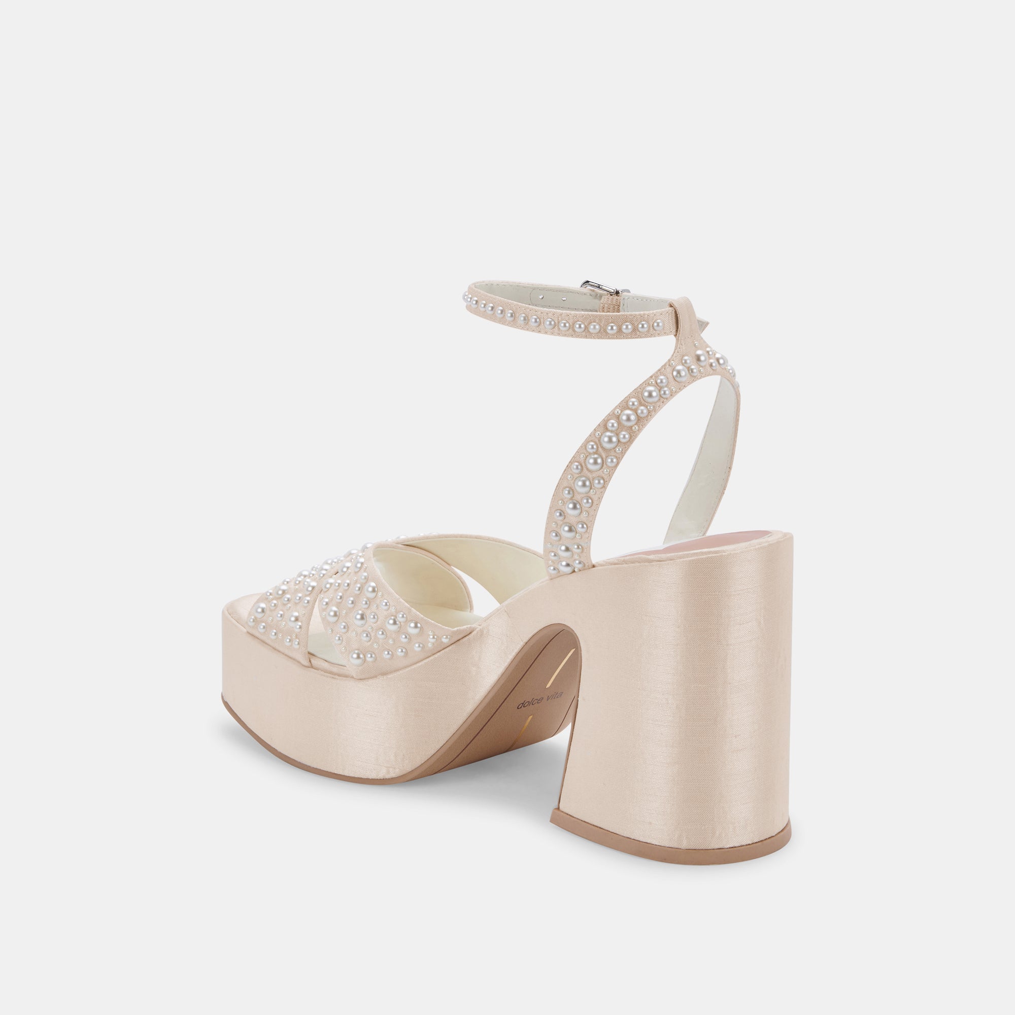 WESSI Pearl Heels - Elegant Vanilla Pearl Embellished Women's High Heels for Weddings, Parties & Special Occasions